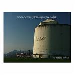 A Martello Tower sits overlooking Folkestone in Kent. England.